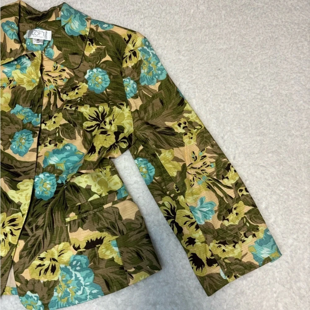 Ann Taylor Loft Women Petite Tropical Floral Print Blazer Jacket - Picture 2 of 11